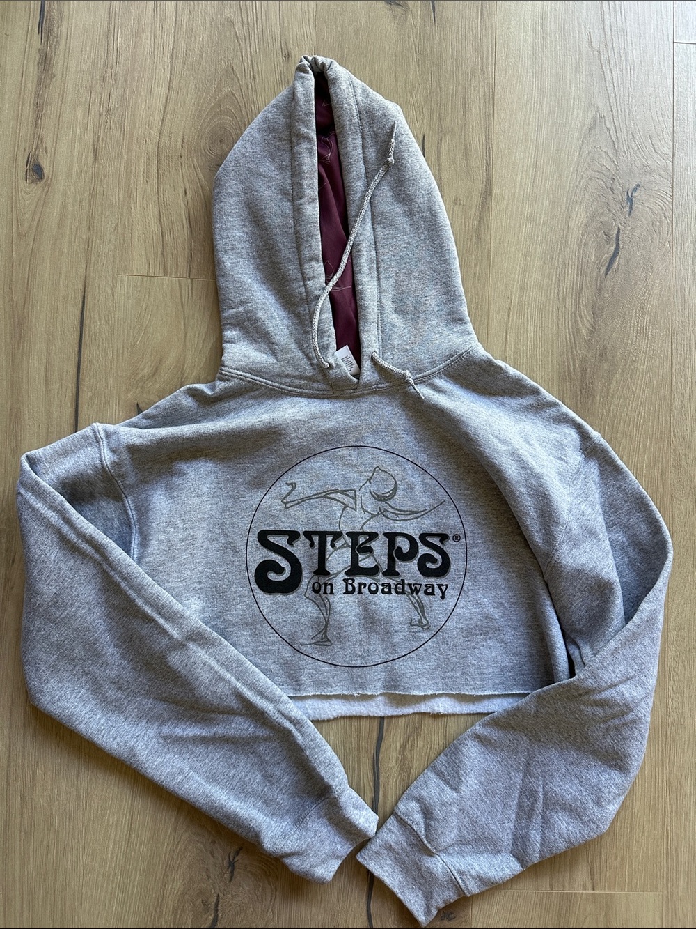 Gray Cropped Hoodie
